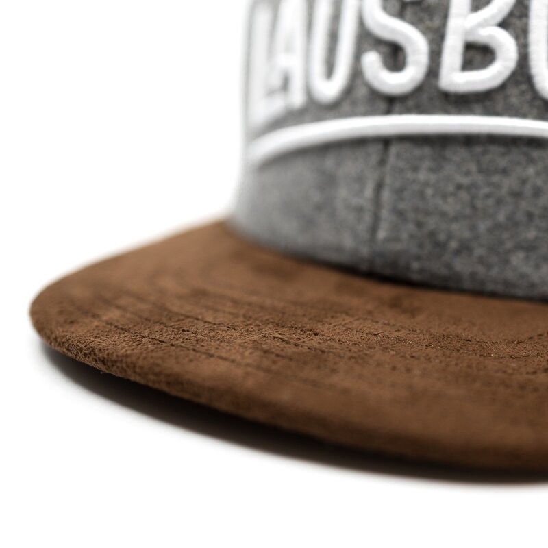 Du Hirsch Bayerische Snapback Cap - Servus Filz Cap In Hellgrau