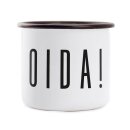 Bayerische Emaille Tasse - Oida!