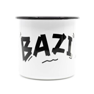 Bayerische Emaille Tasse - Bazi Streich